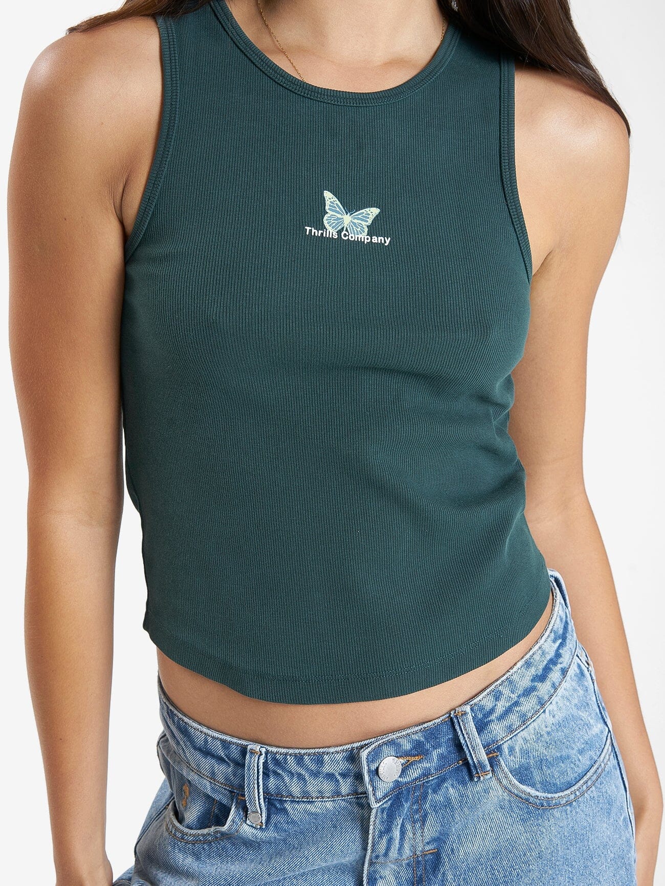 Energy is Precious Curve Tank - Dark Jade 4