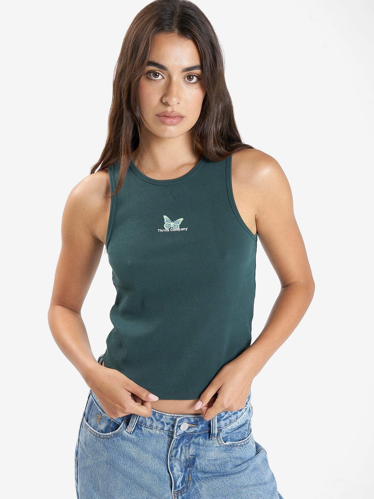 Energy is Precious Curve Tank - Dark Jade 4