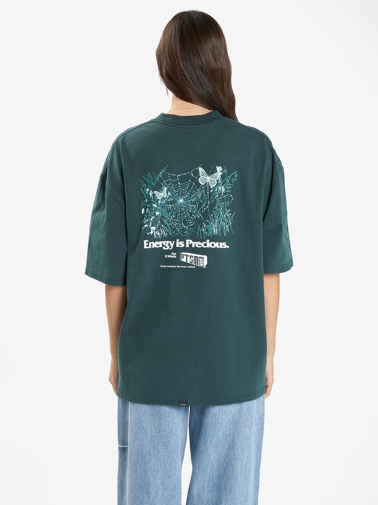 Energy is Precious Oversized Tee - Dark Jade 4