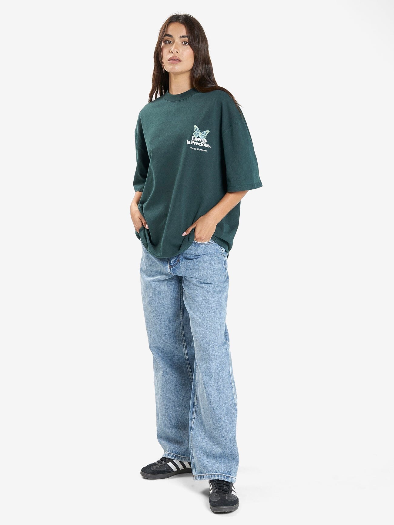 Energy is Precious Oversized Tee - Dark Jade 4