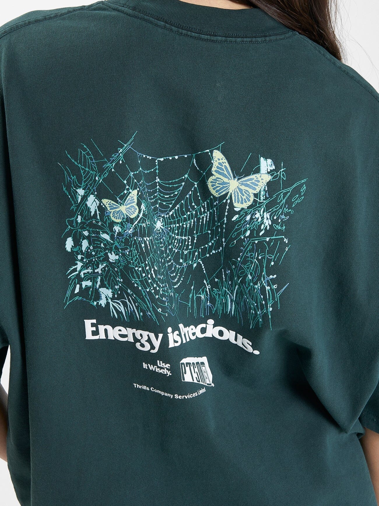 Energy is Precious Oversized Tee - Dark Jade 4