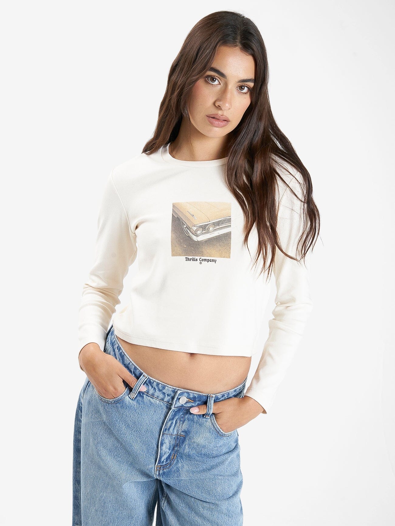 Old And Gold Mini Long Sleeve Tee - Heritage White 4