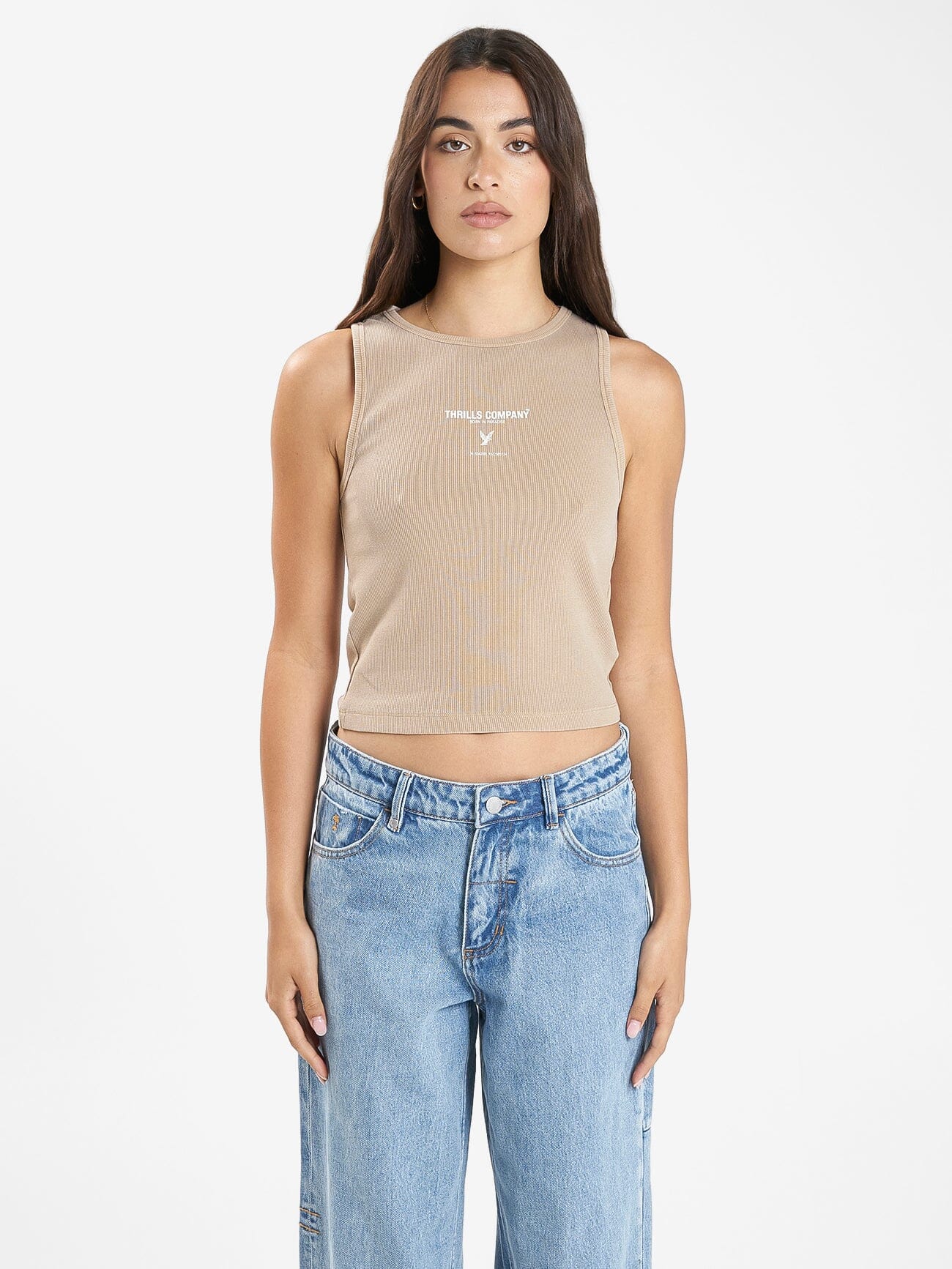 Honour High Neck Tank - Sand 4