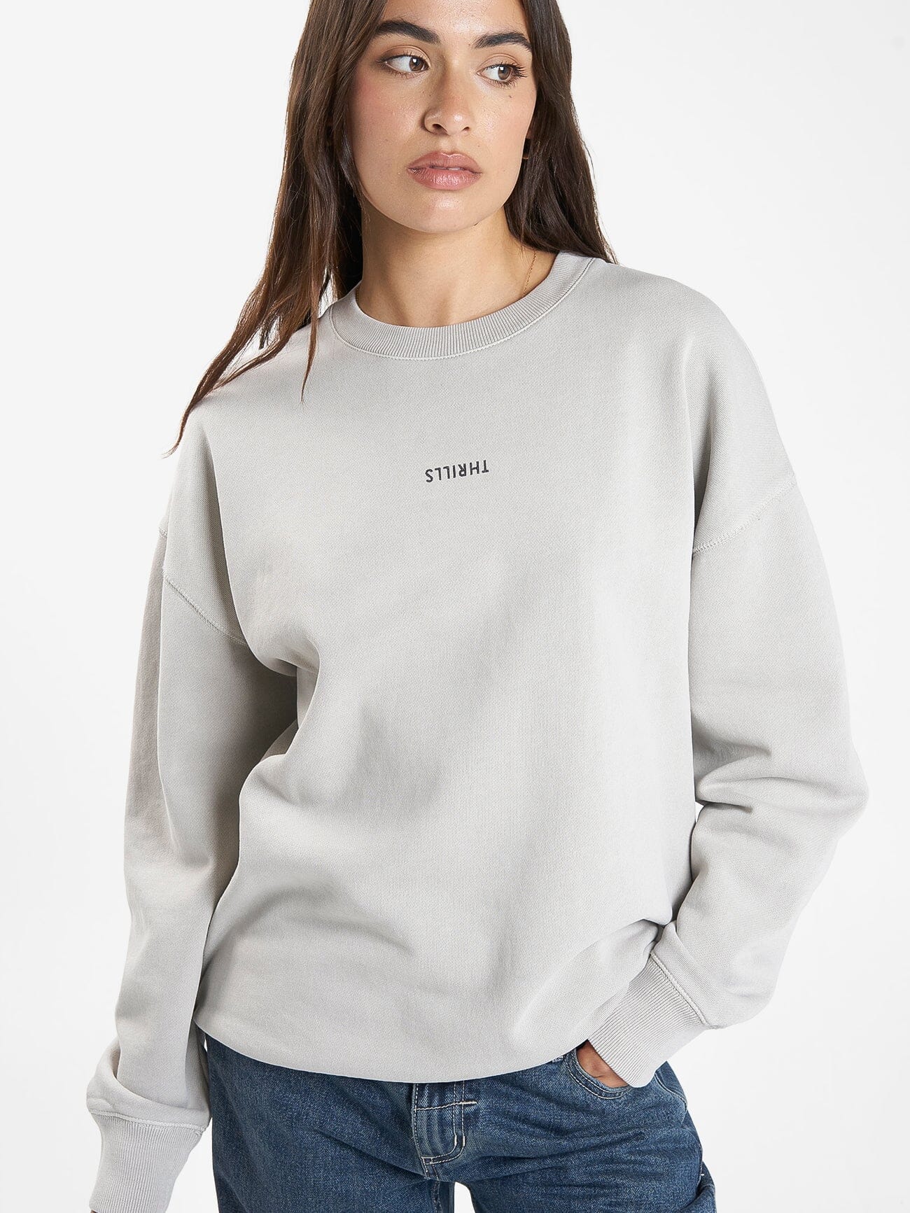 Minimal Thrills Slouch Crew - Oyster Grey 4