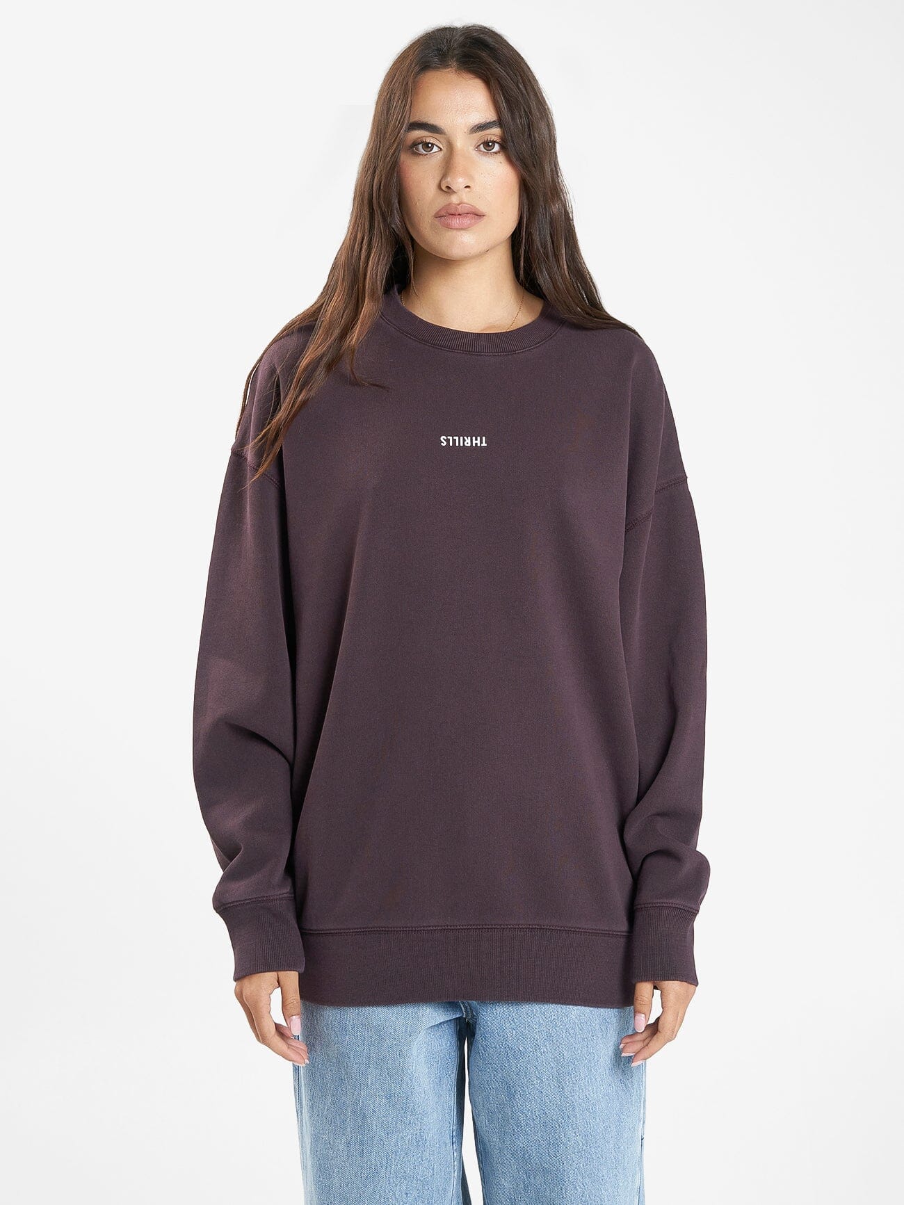 Minimal Thrills Slouch Crew - Deep Plum 4