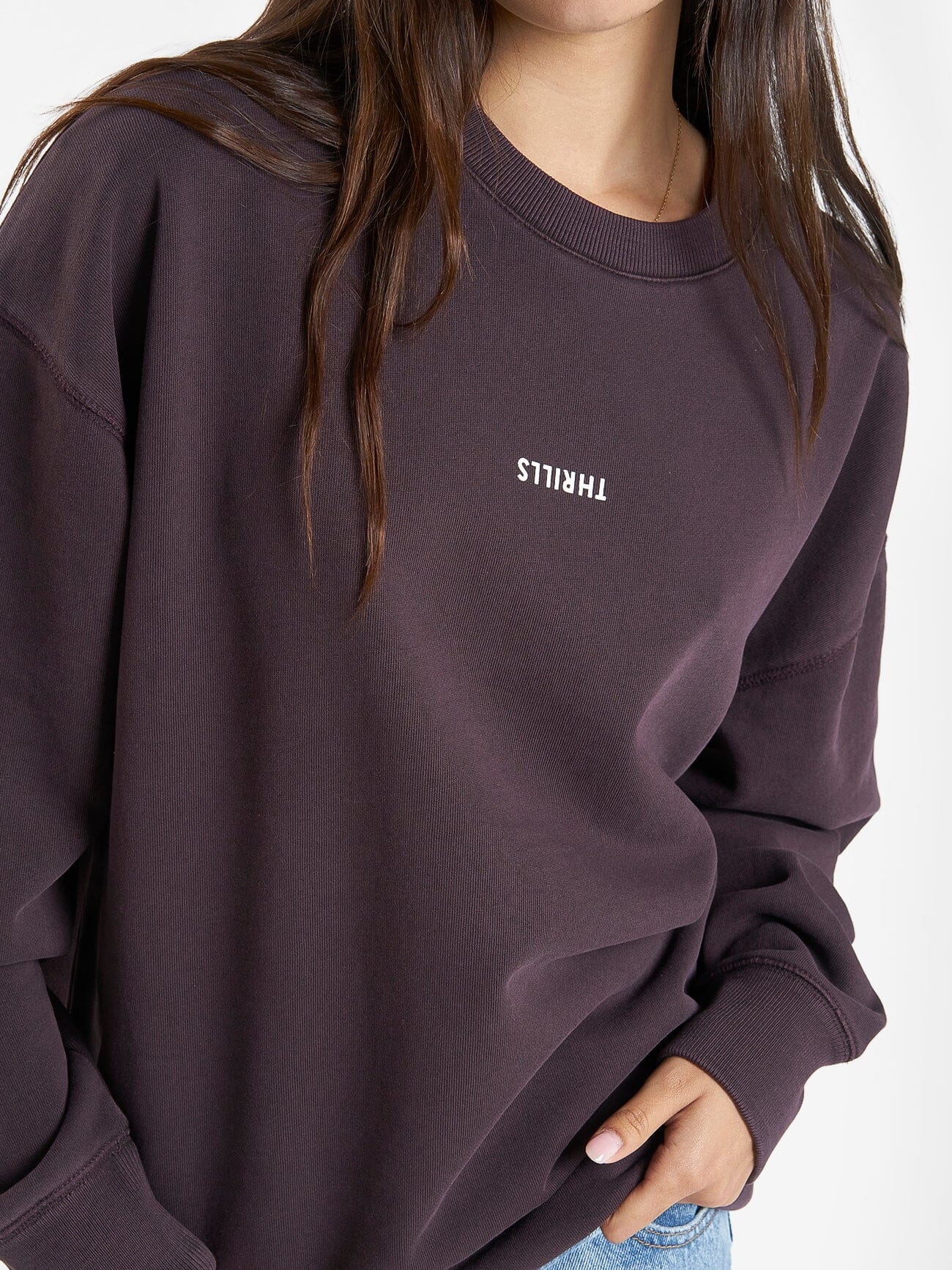 Minimal Thrills Slouch Crew - Deep Plum 4