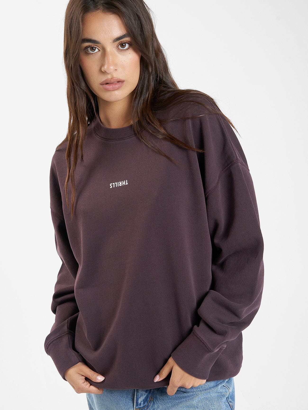 Minimal Thrills Slouch Crew - Deep Plum 4