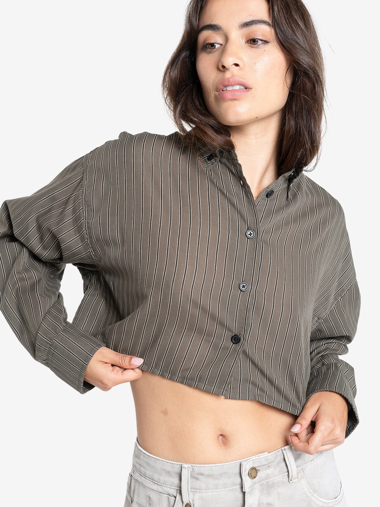 Lena Cropped Shirt - Canteen 4