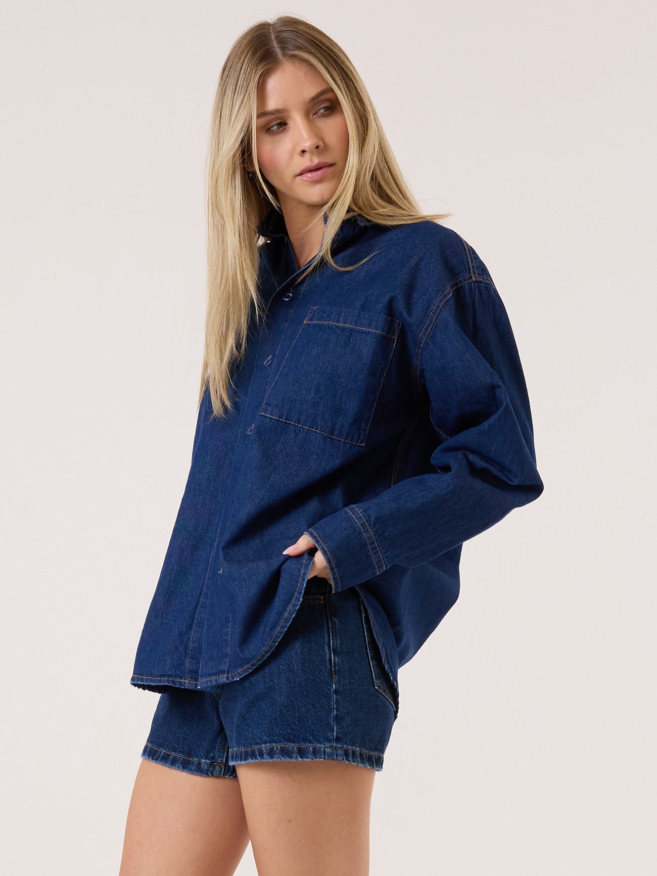 Austin Denim Shirt - Double Indigo Rinse