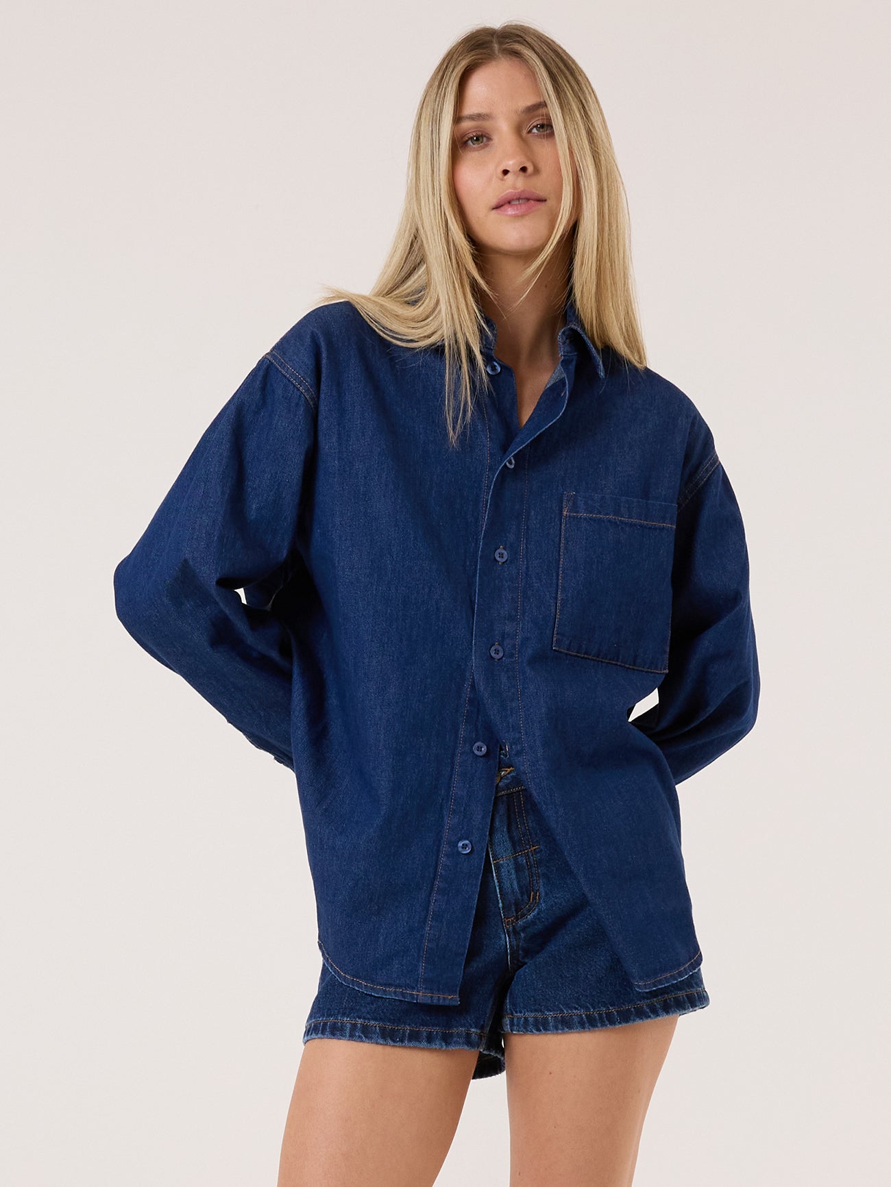 Austin Denim Shirt - Double Indigo Rinse