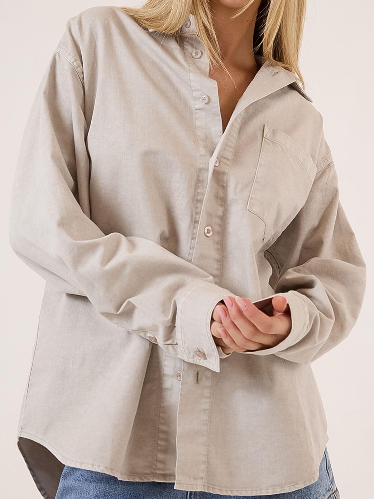 Austin Denim Shirt - Oyster Grey 4