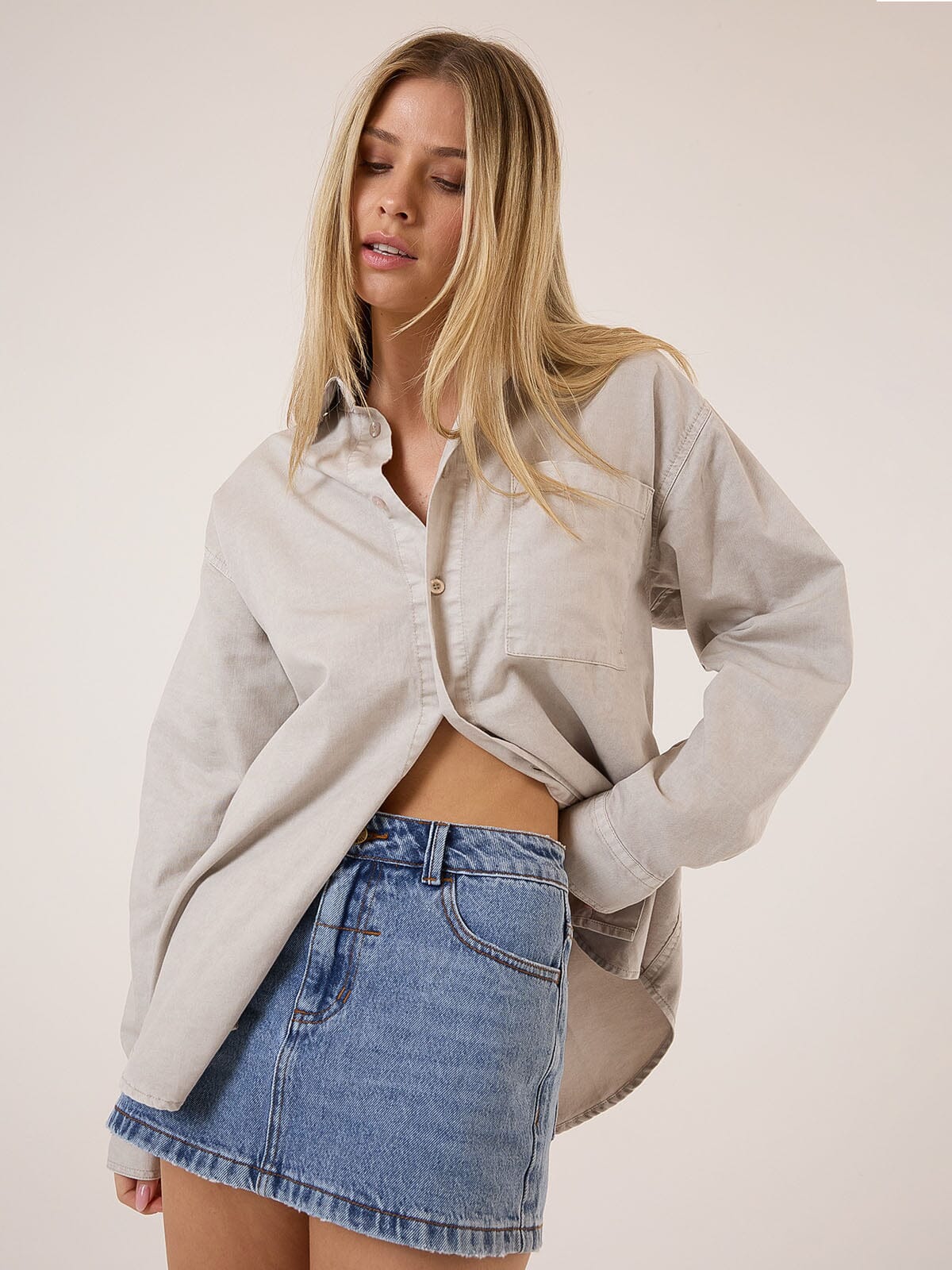 Austin Denim Shirt - Oyster Grey 4