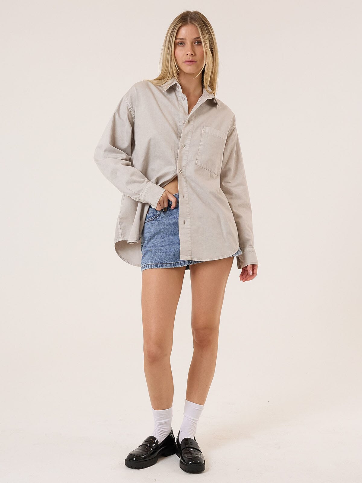 Austin Denim Shirt - Oyster Grey 4