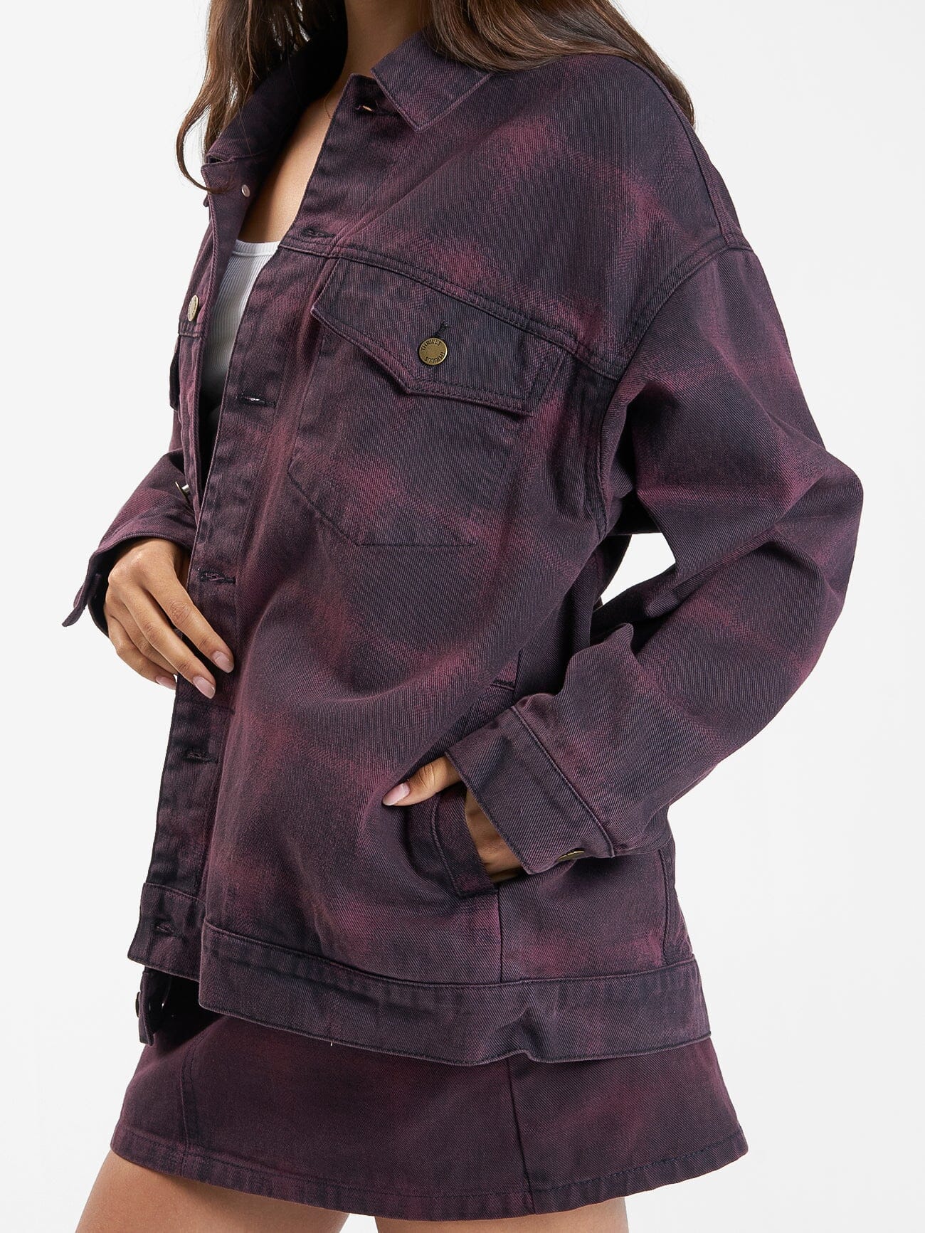 Morgan Barrio Check Jacket - Deep Plum 4