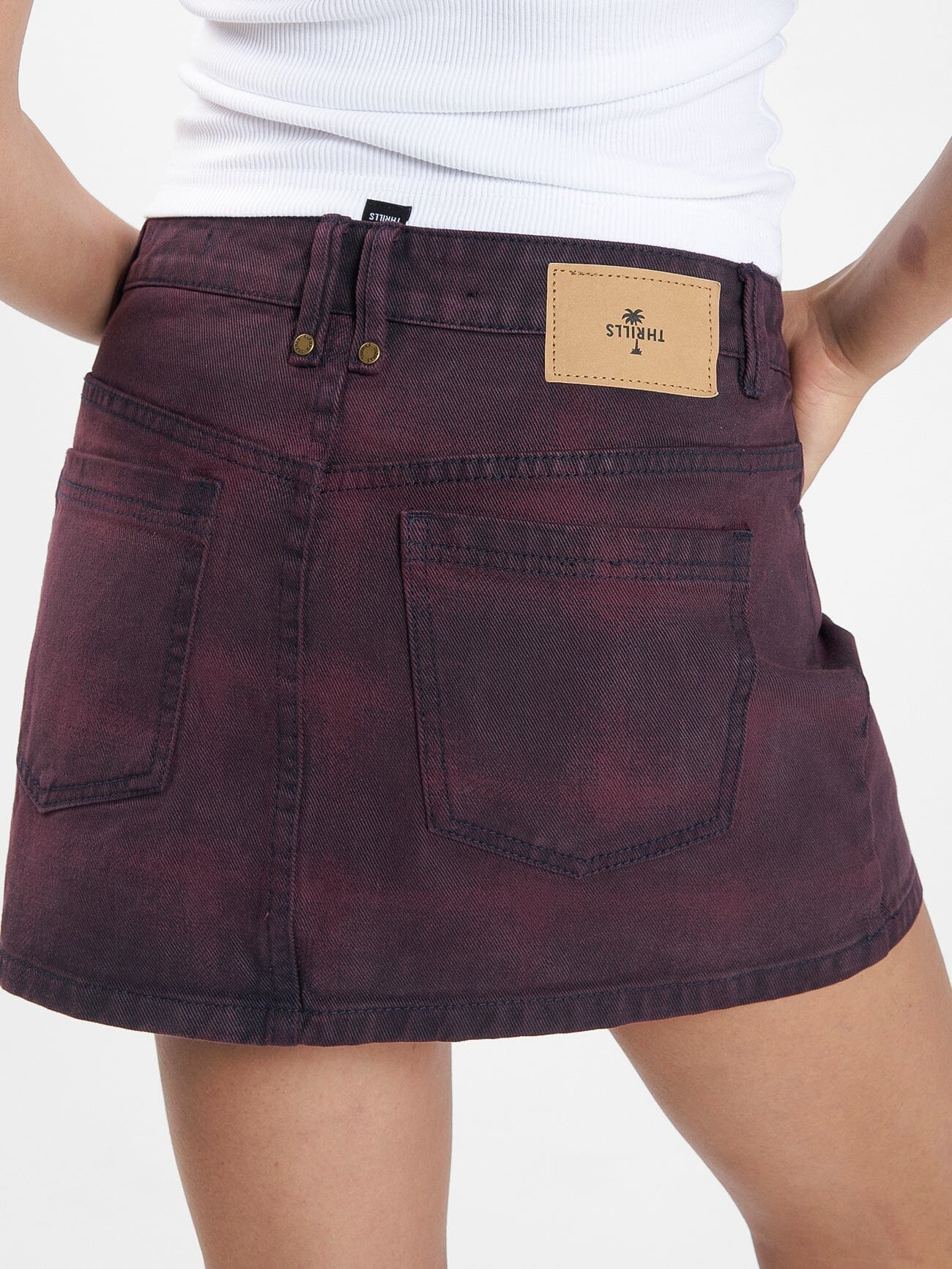 Sophie Barrio Check Skirt - Deep Plum 4