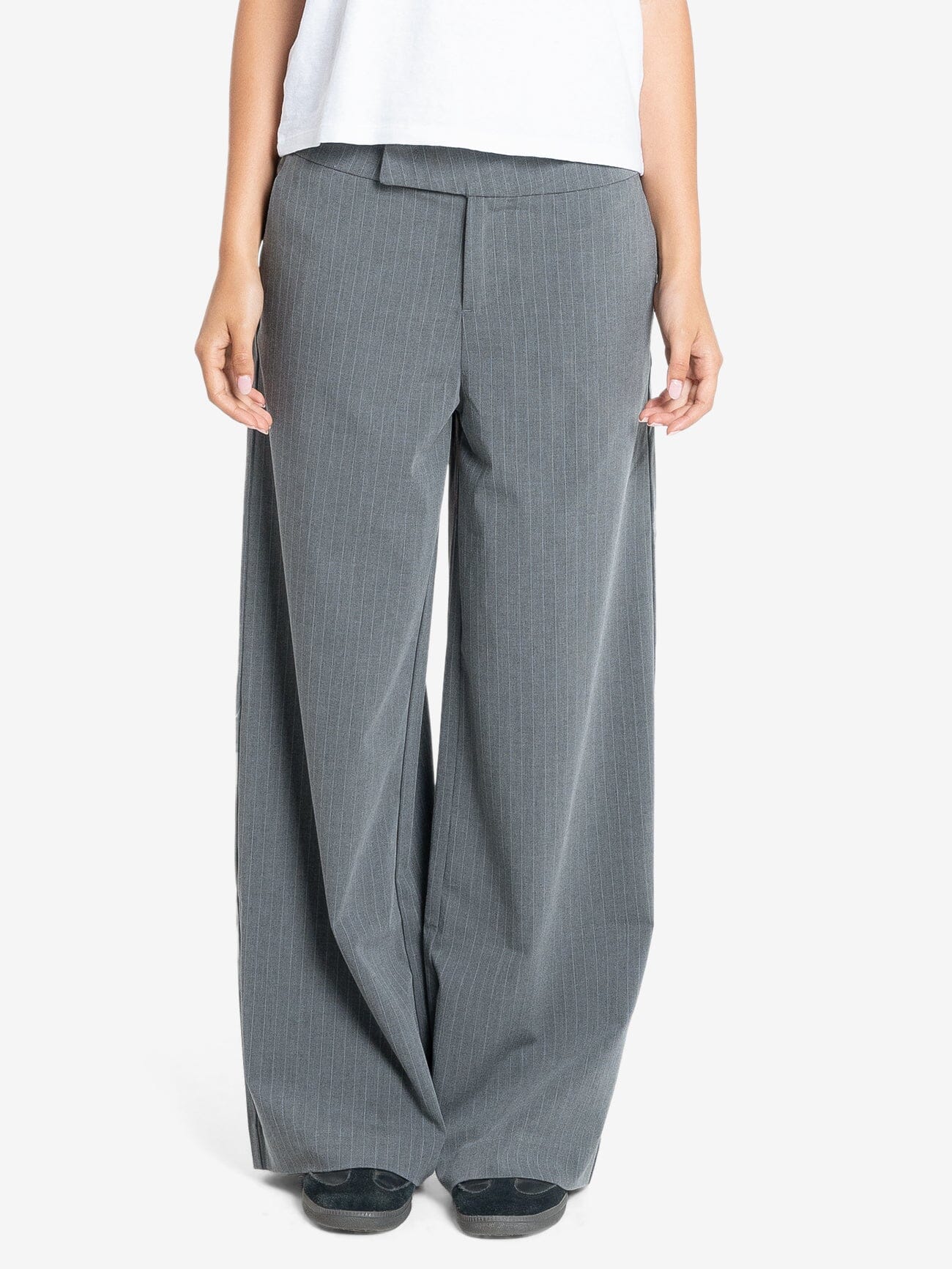 Christina Pinstripe Trouser - Metal Grey 4