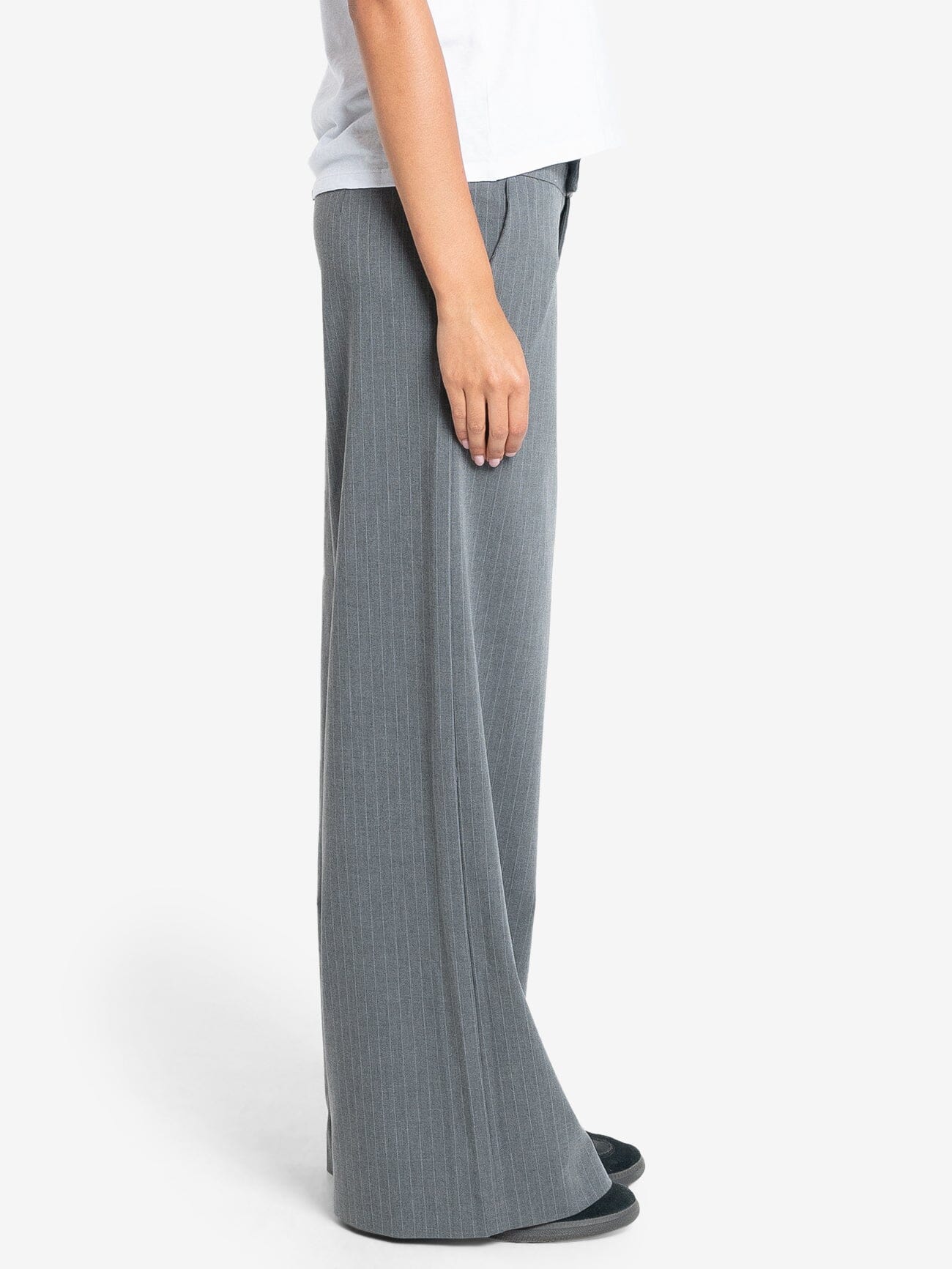 Christina Pinstripe Trouser - Metal Grey 4