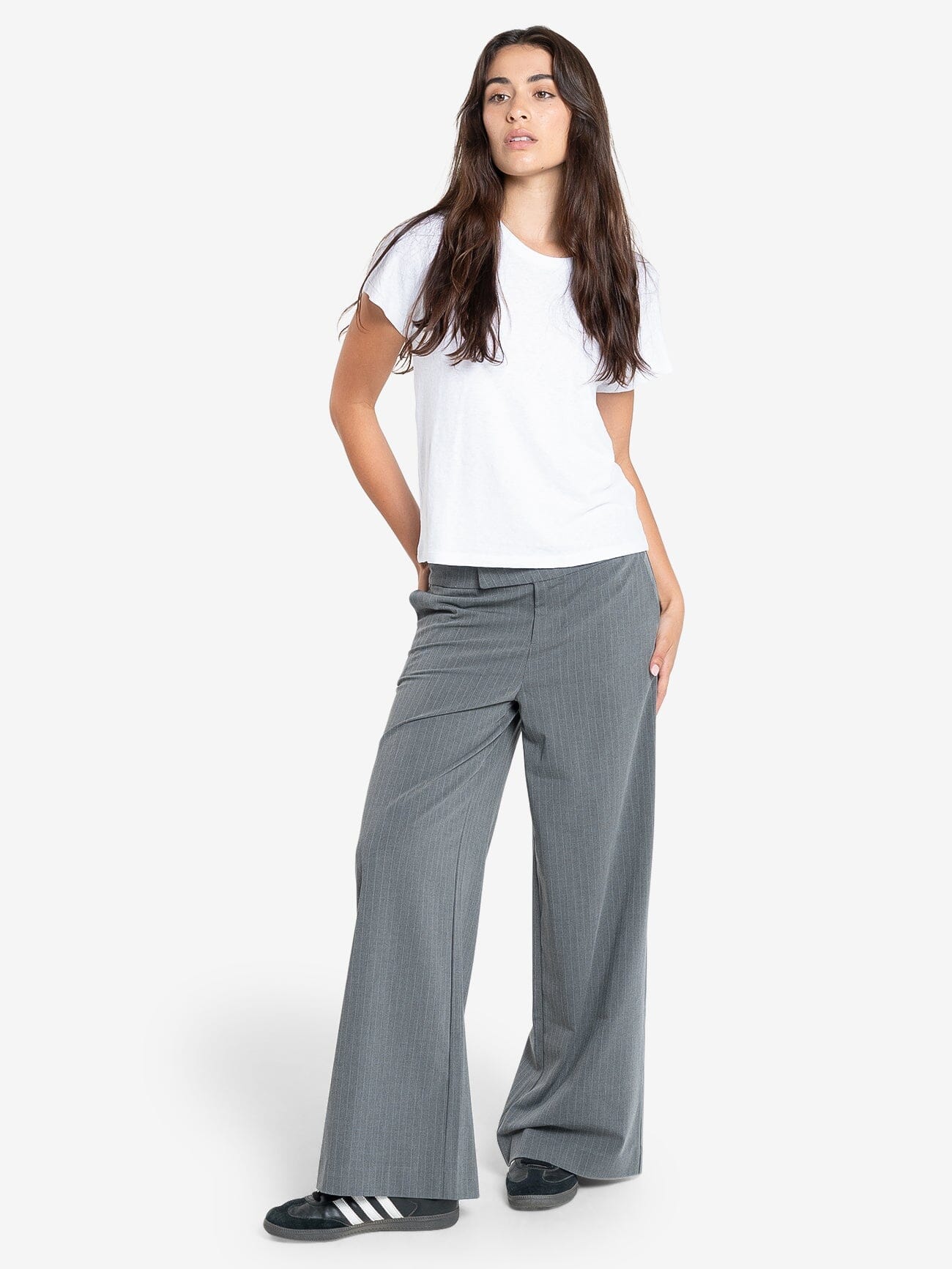 Christina Pinstripe Trouser - Metal Grey 4