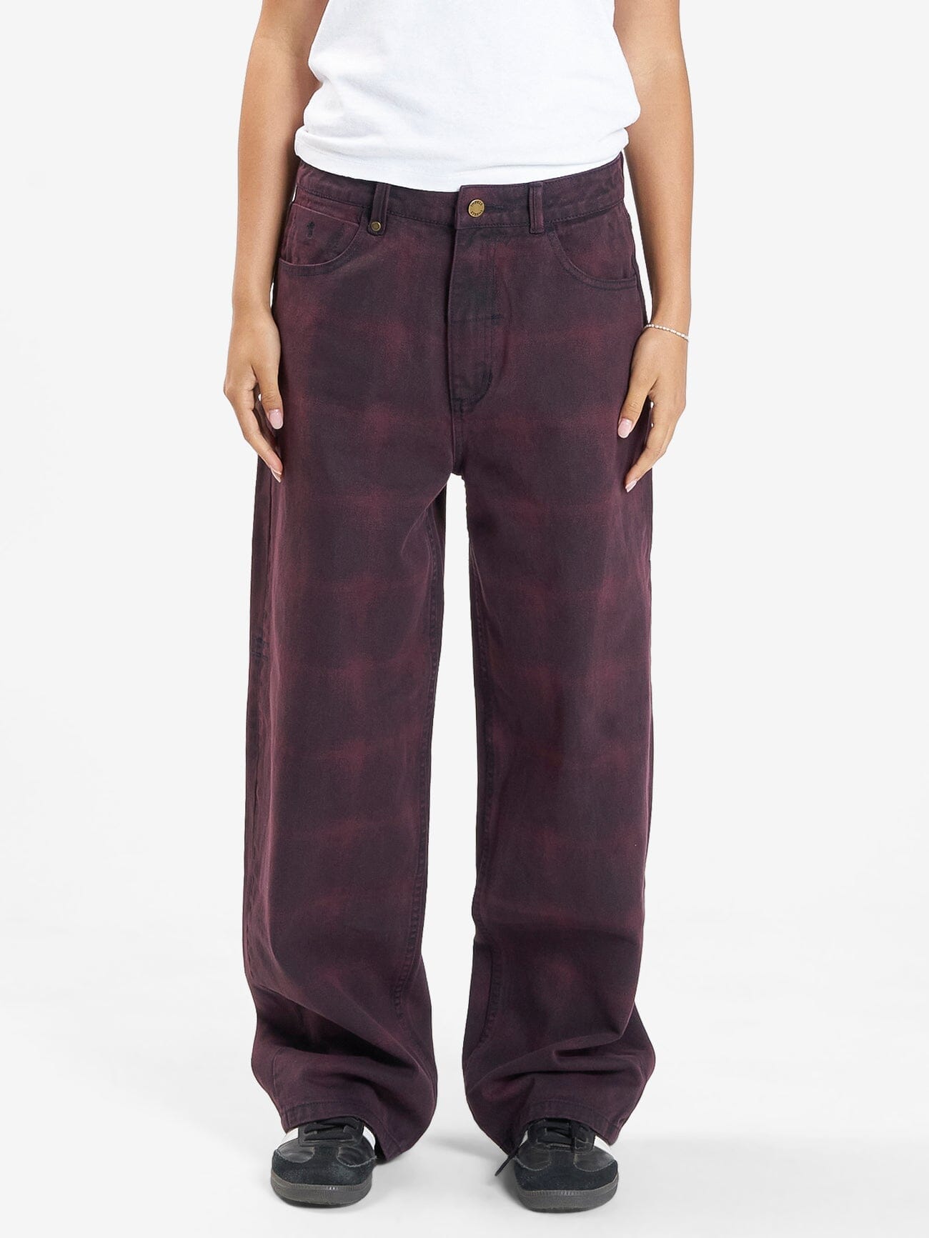 Tony Barrio Check Jean - Deep Plum 4