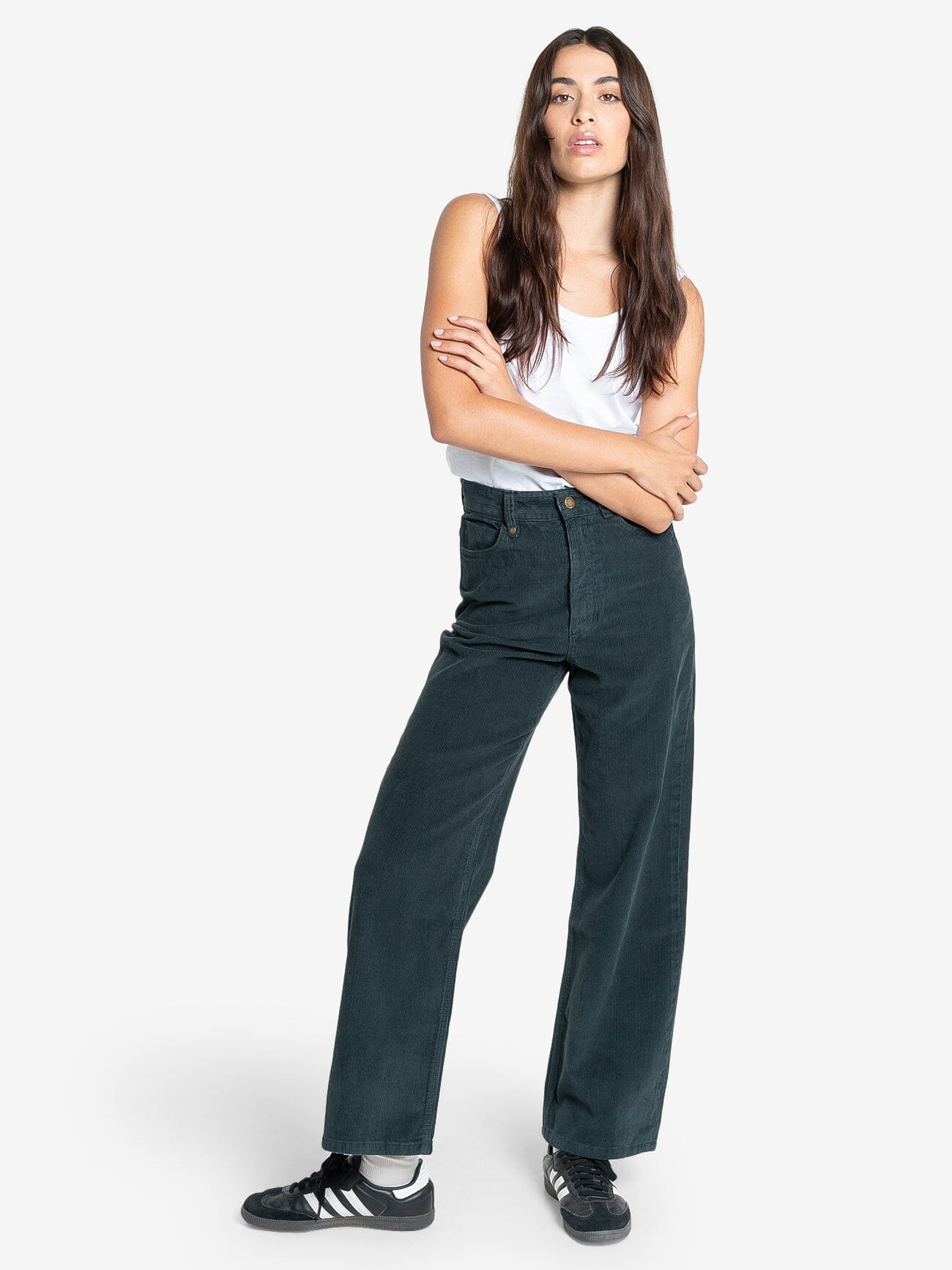 Holly Cord Pant - Dark Jade 4