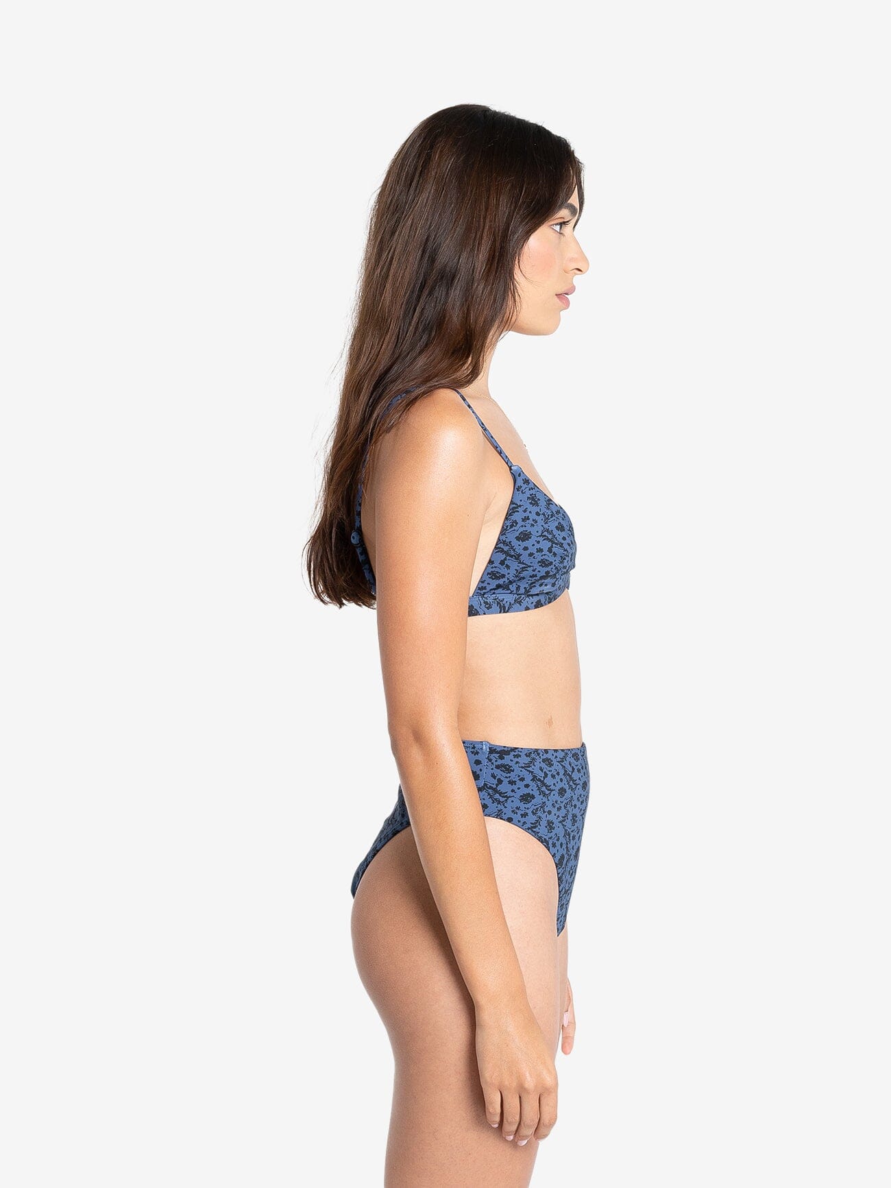 Rue 90s High Cut Bikini Bottom - Ensign Blue 4