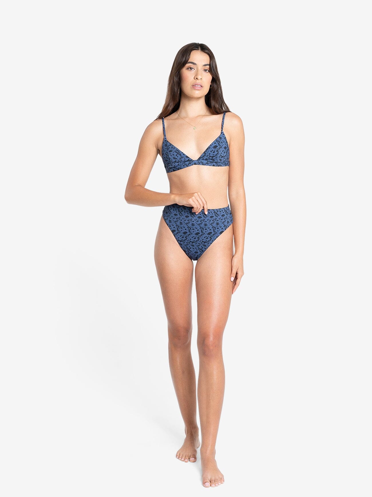 Rue 90s High Cut Bikini Bottom - Ensign Blue 4