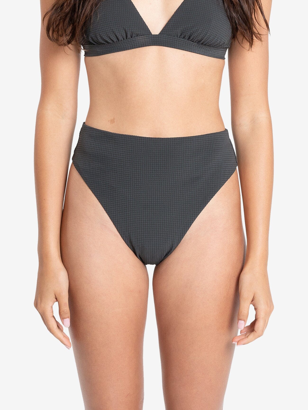 Nano 90s High Cut Bikini Bottom - Dark Charcoal 4