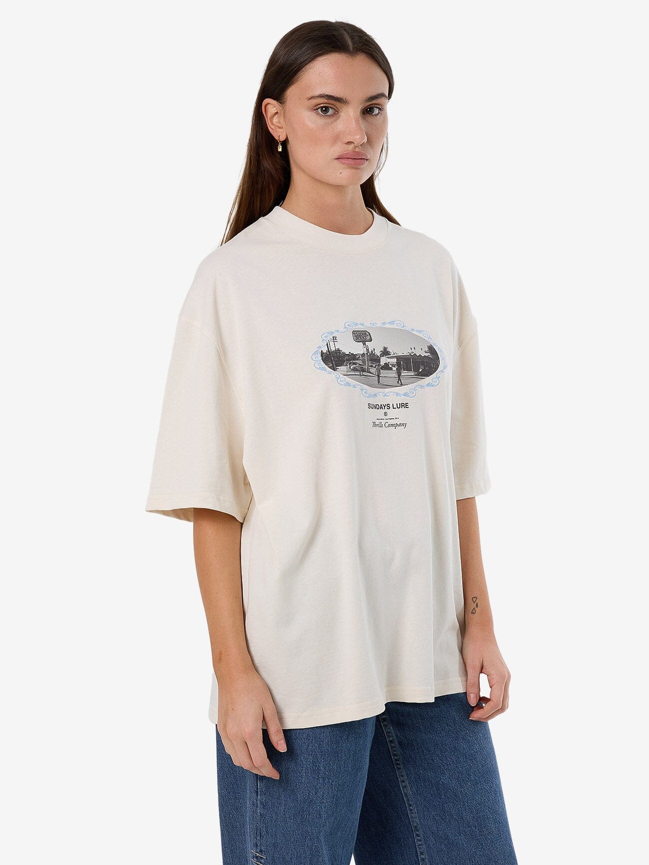 Sundays Lure Oversized Tee - Heritage White 4