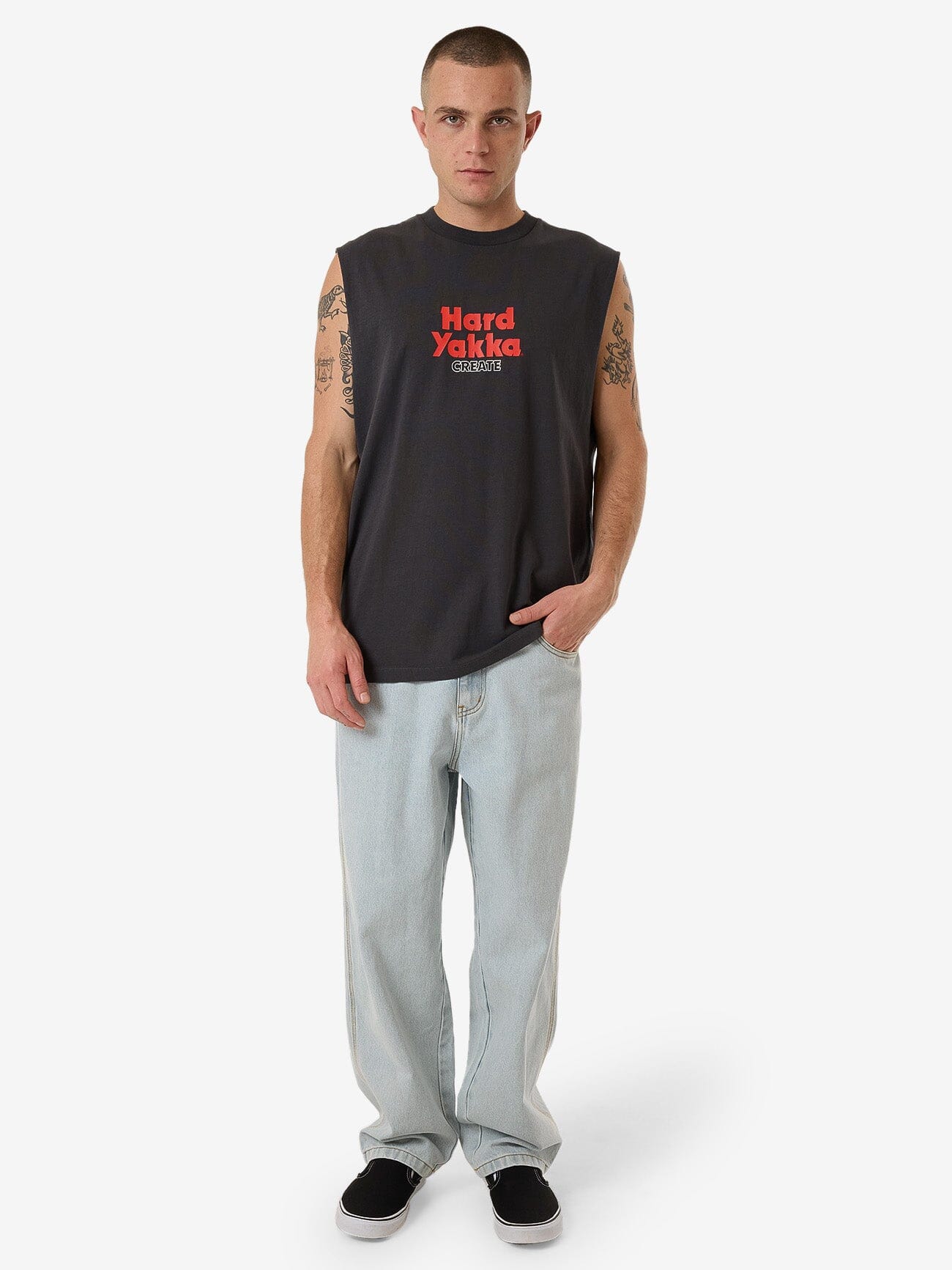 HYC Pile Muscle Tee - Dark Charcoal