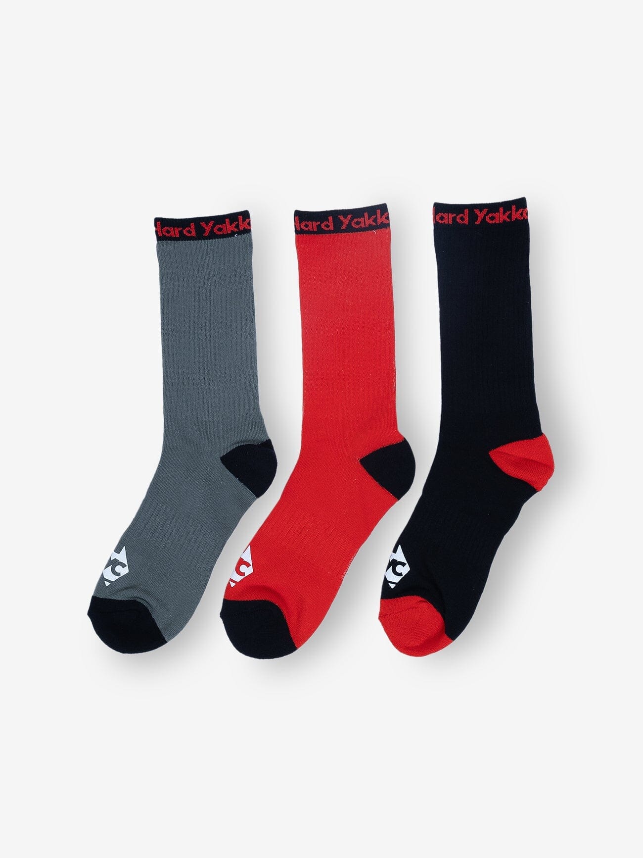 HYC 3 Pack Socks - Black/Red/Scrubs Green