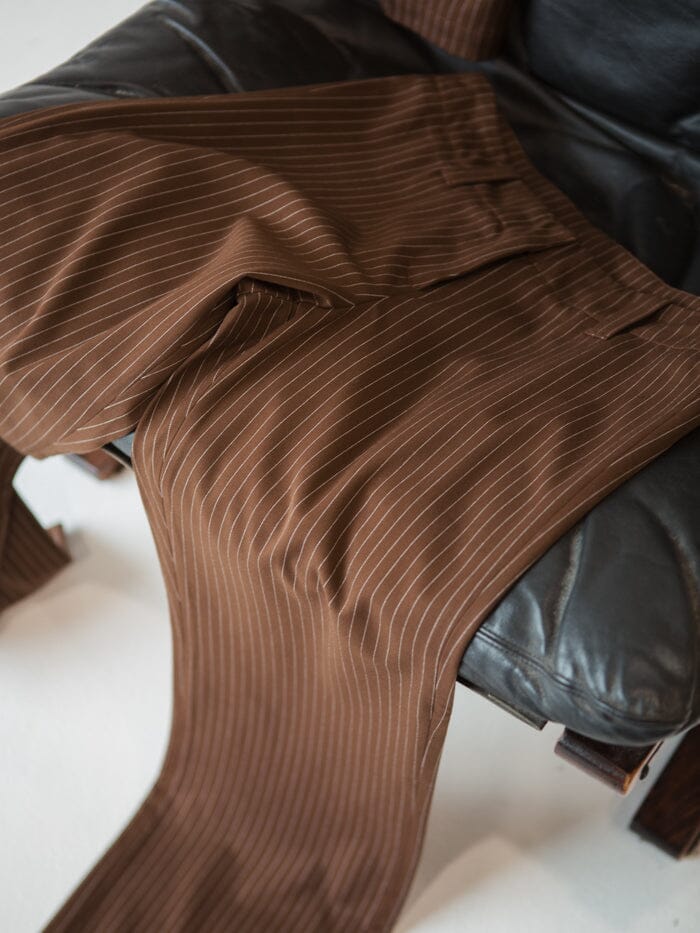 Brit Pinstripe Pant - Brown