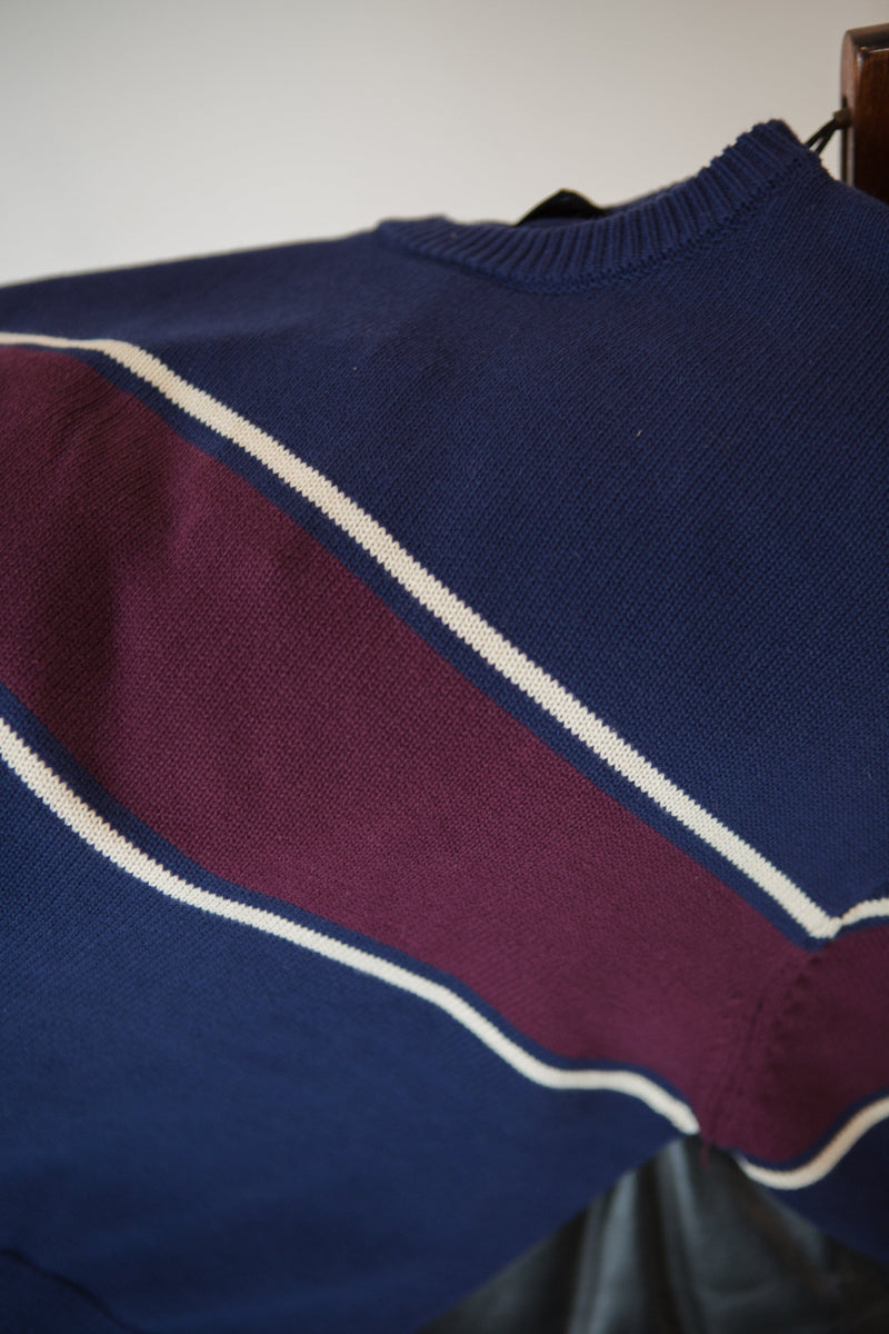 Emblem Panel Super Slouch Knit - Navy