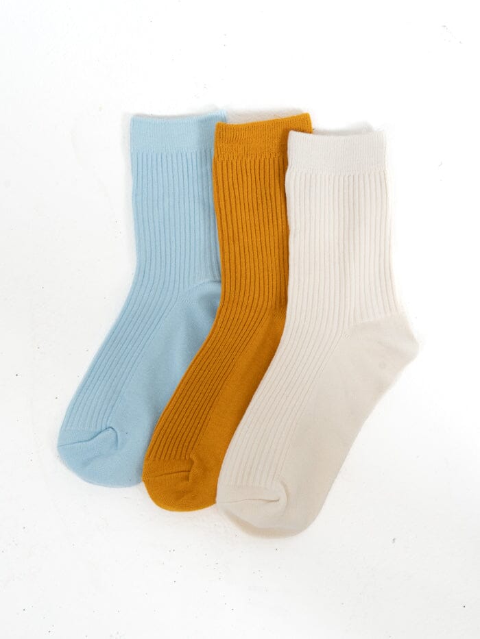 Sol 3 Pack Sock - Angel Falls/ Power Gold/ Heritage White