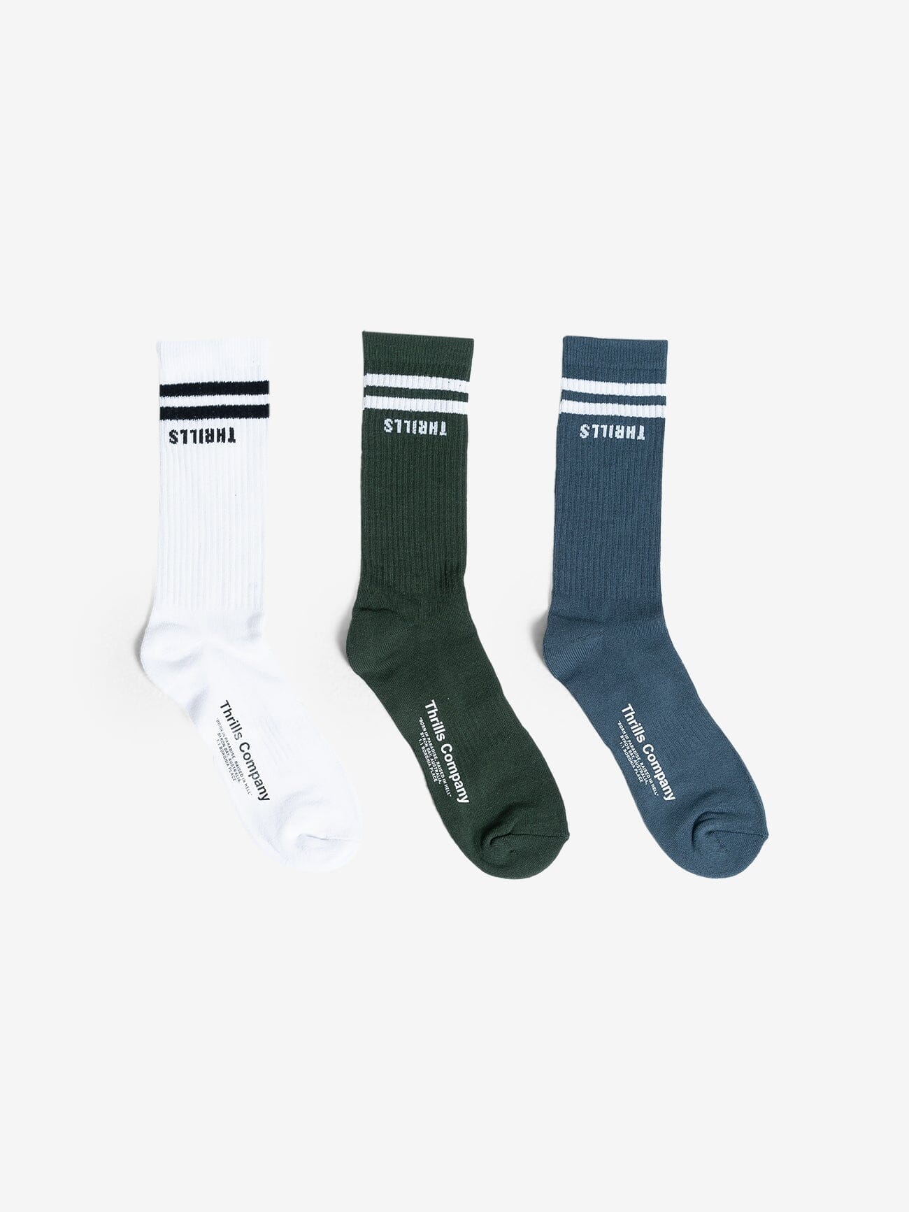 Minimal Thrills 3 Pack Sock - White / Spruce / Dark Slate