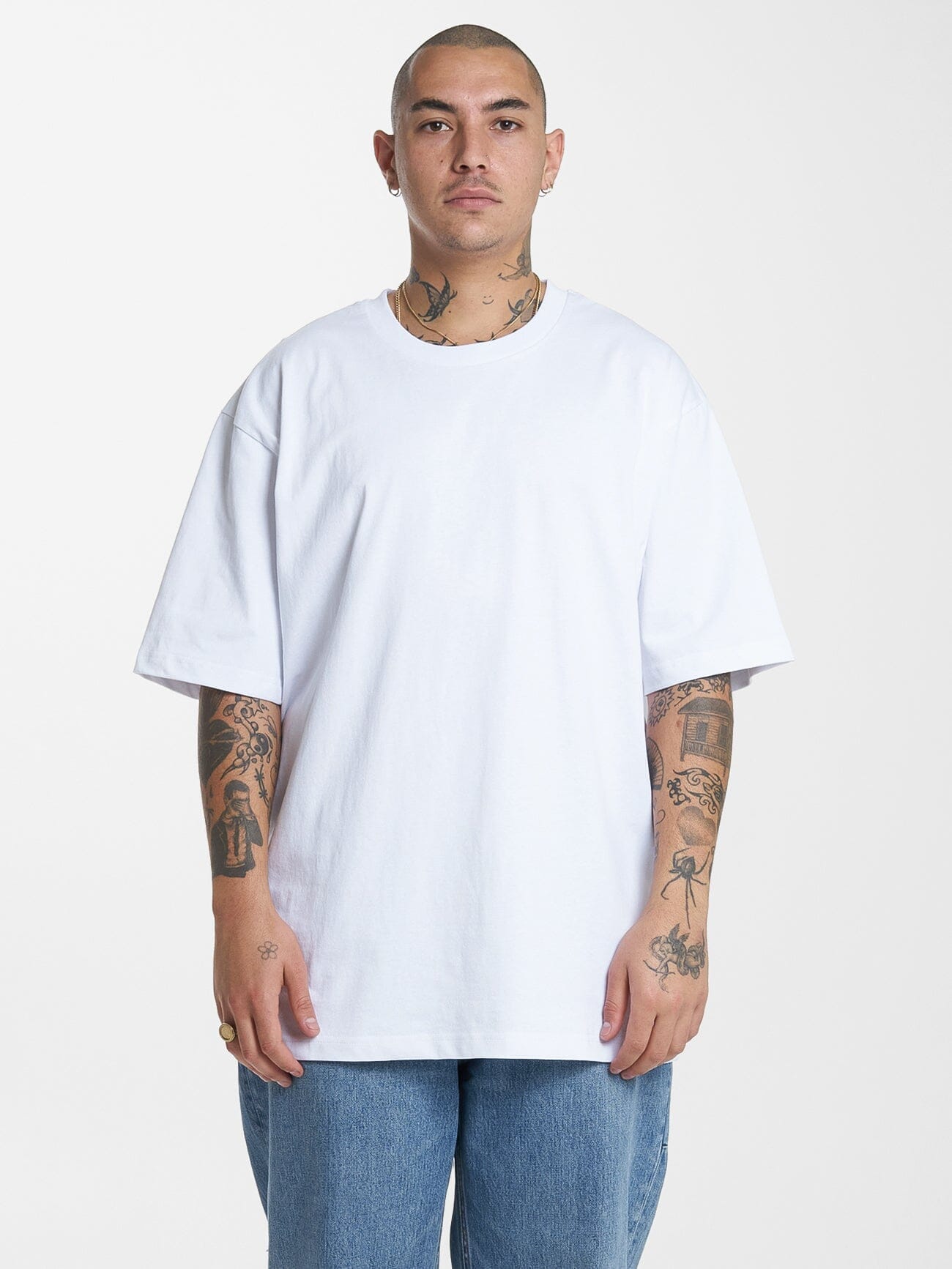 Thrills Military Oversize Fit Tee - White