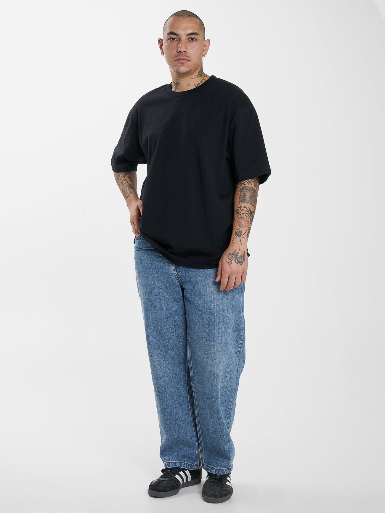 Thrills Military Oversize Fit Tee - Black