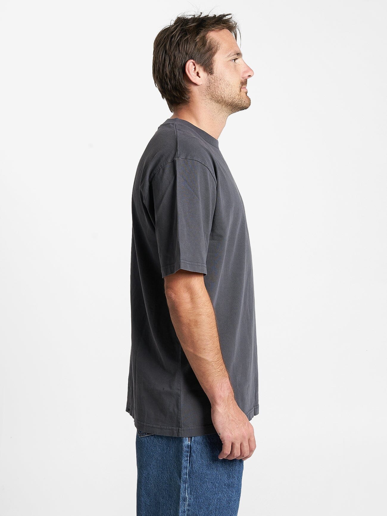 Thrills Military Oversize Fit Tee - Dark Charcoal