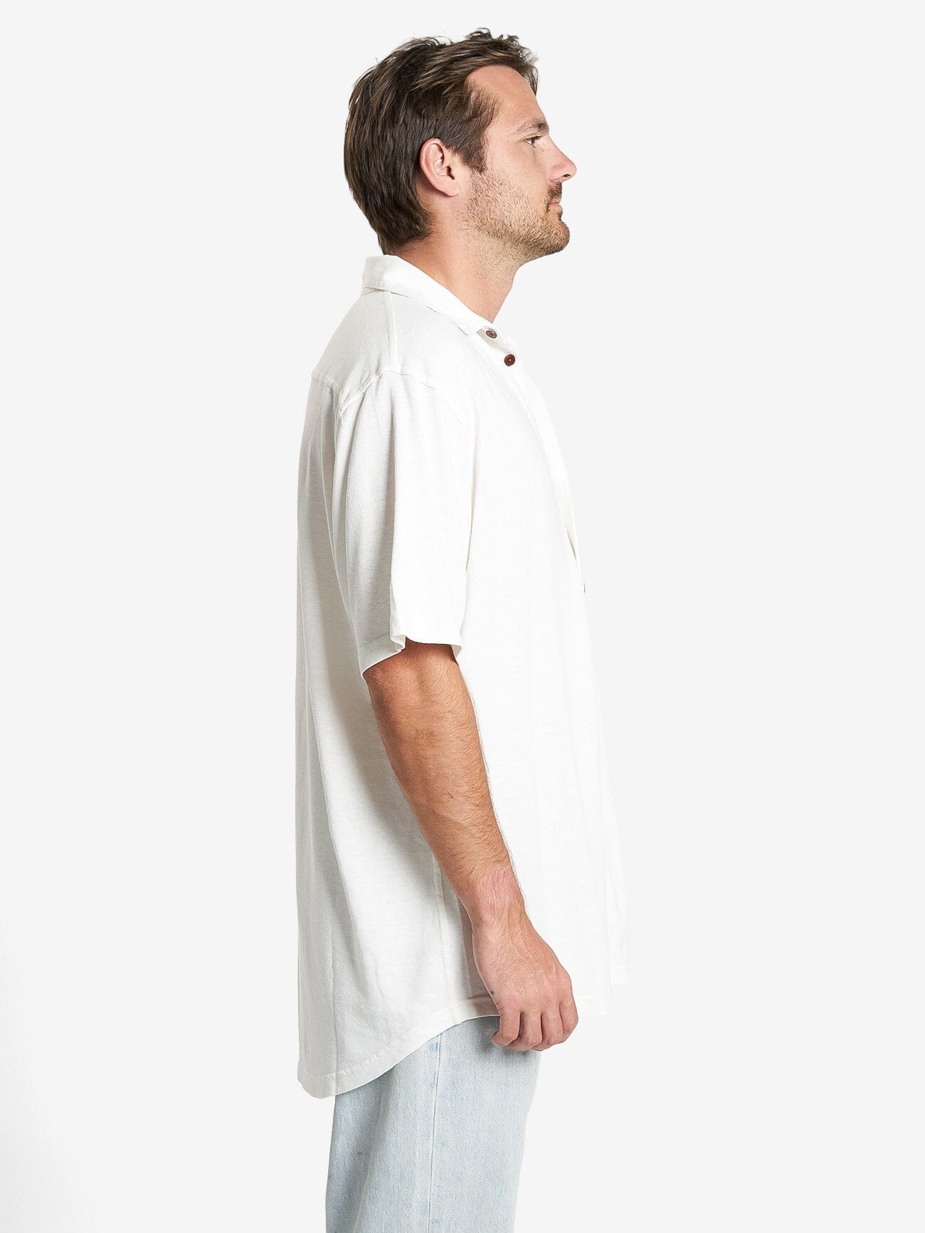 Hemp Thrills Oversized Short Sleeve Shirt - Dirty White