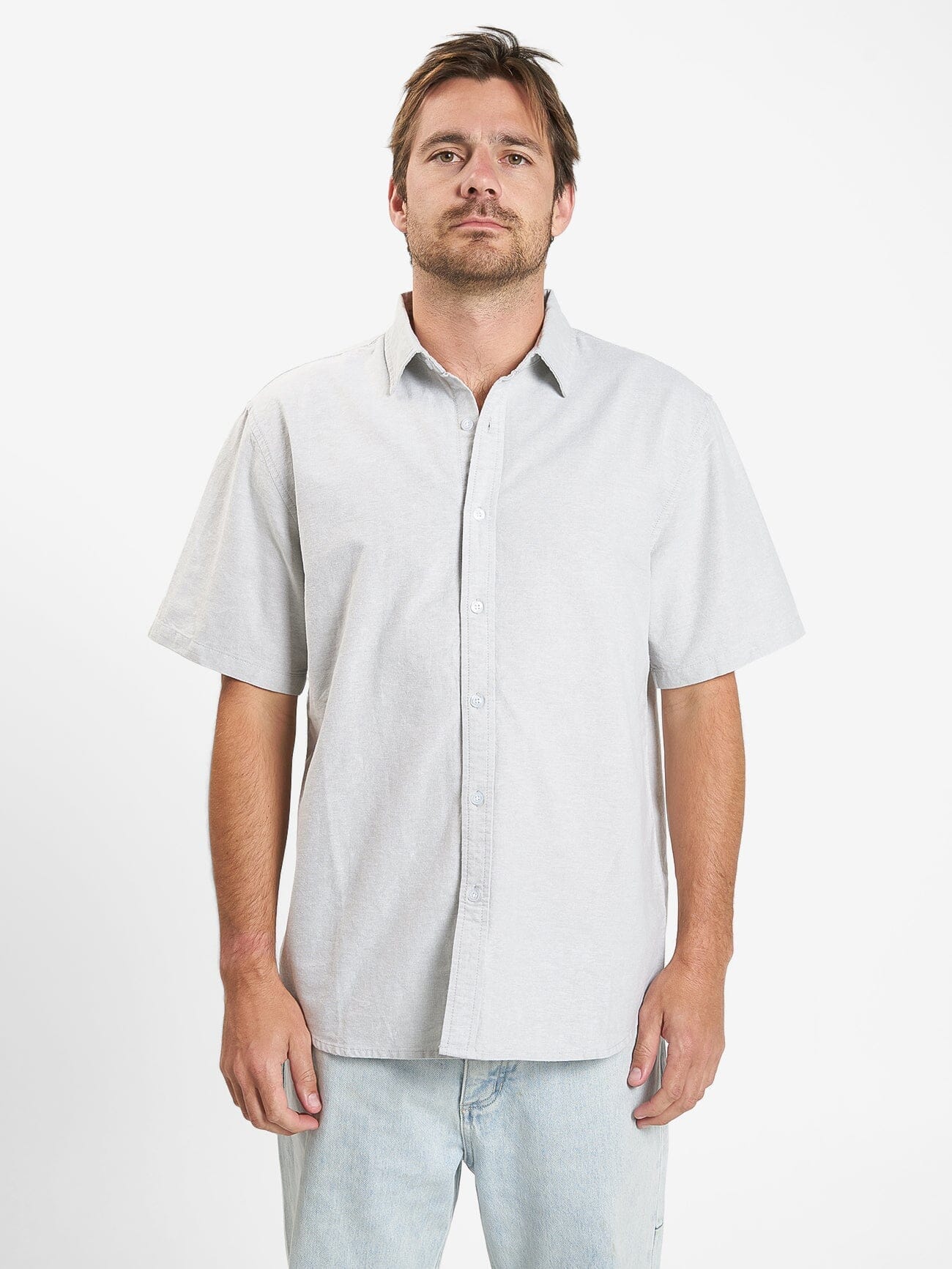 Occasions Oxford Short Sleeve Shirt - Abbey Stone