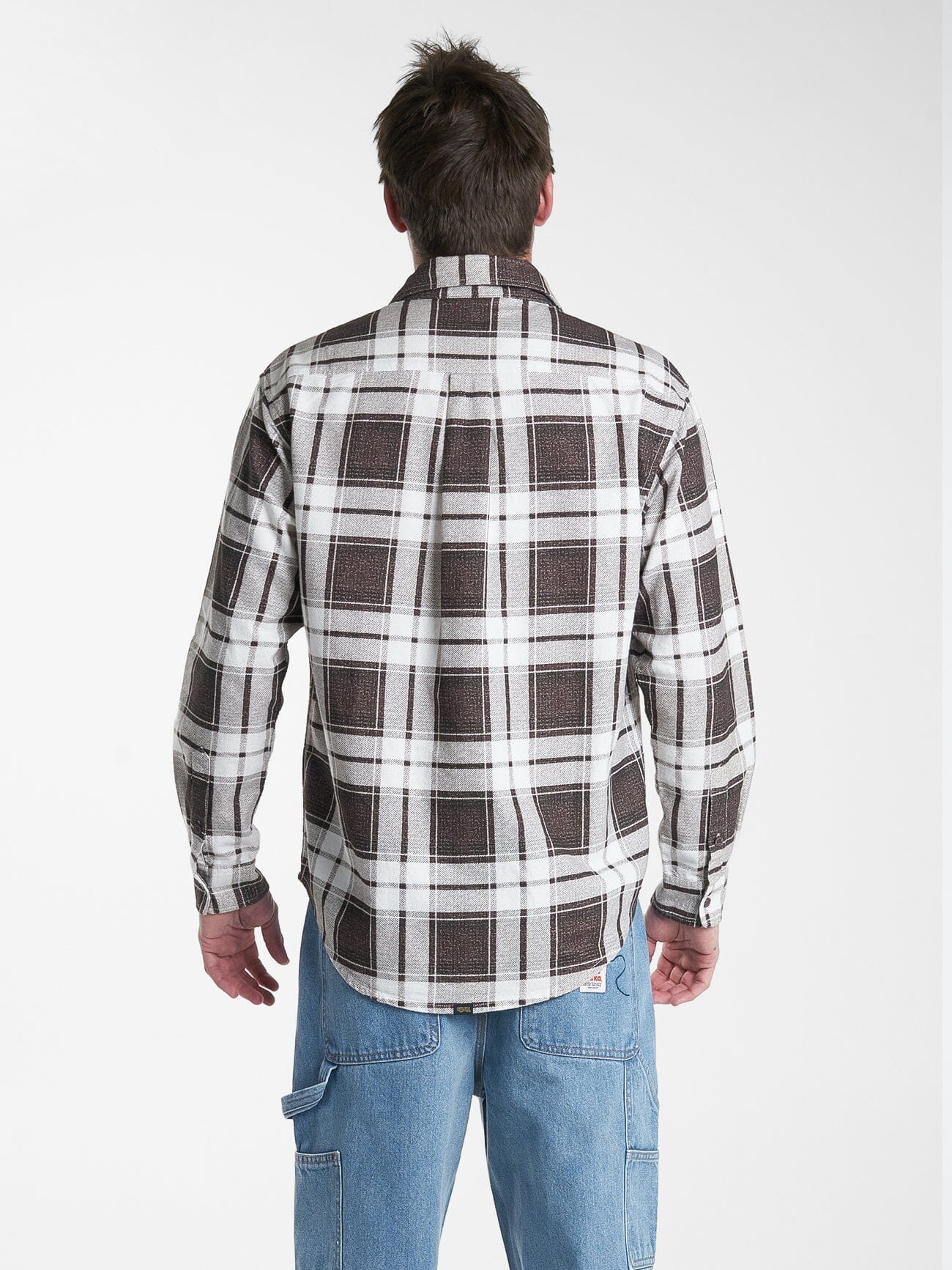 Hard Yakka X Thrills Flannel Sleeve Shirt - Postal Brown
