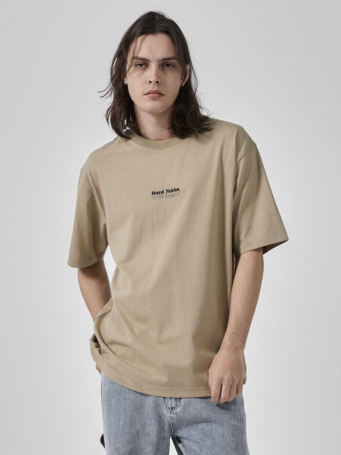Hard Yakka x Thrills Double Double Oversize Fit Tee - Yakka Tan