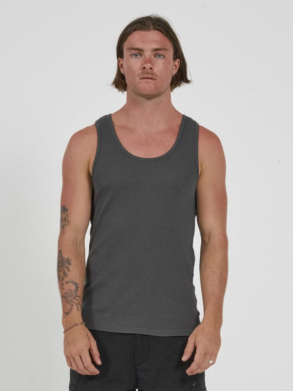 Endless Rib Tank - Dark Charcoal
