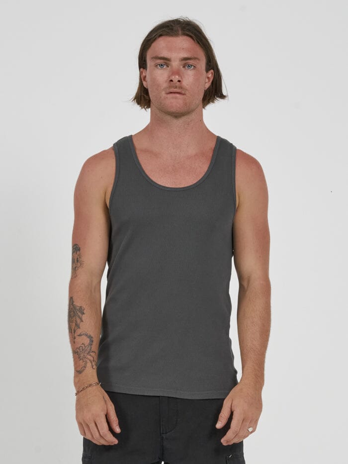 Endless Rib Tank - Dark Charcoal
