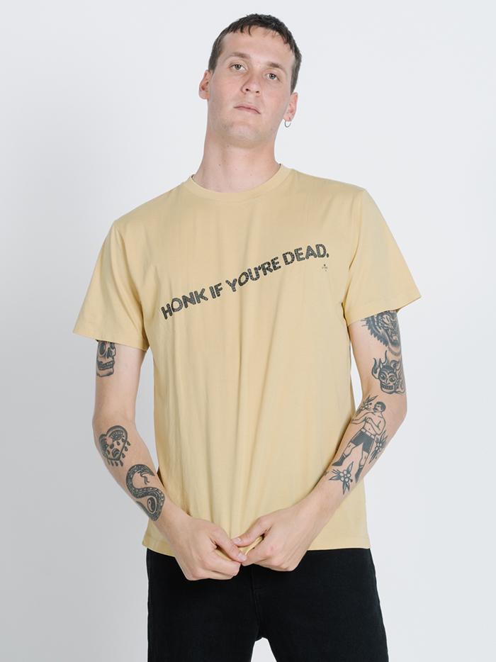 Honk If You're Dead Merch Fit Tee - Heritage Yellow