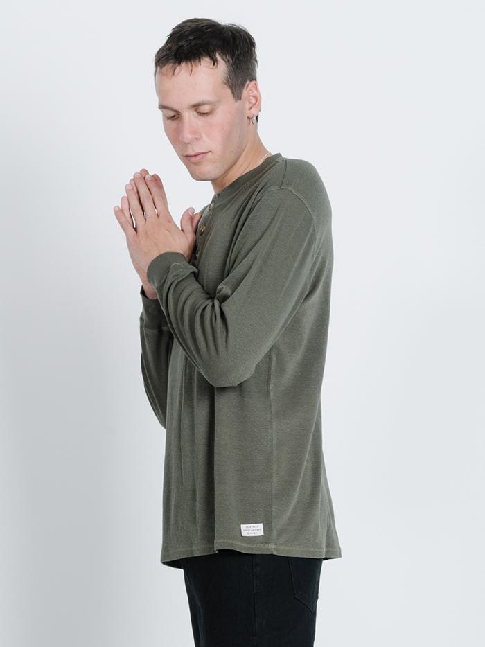 Division Long Sleeve Henley - Dark Olive