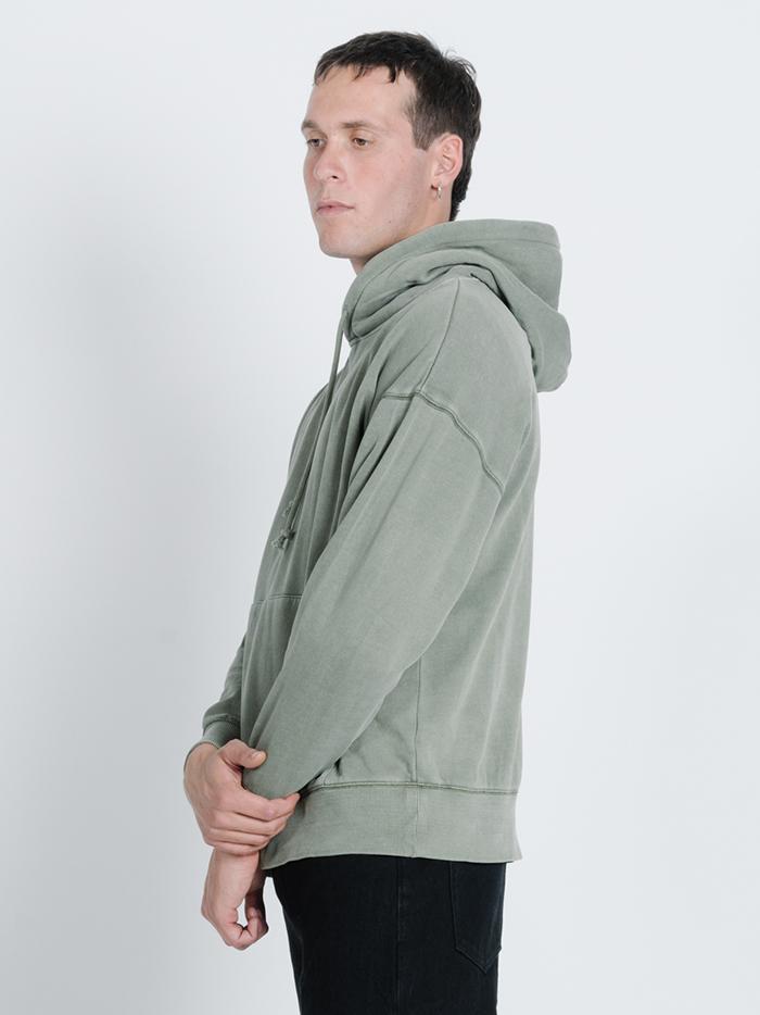 Minimal Thrills Slouch Pull on Hood - Army Green