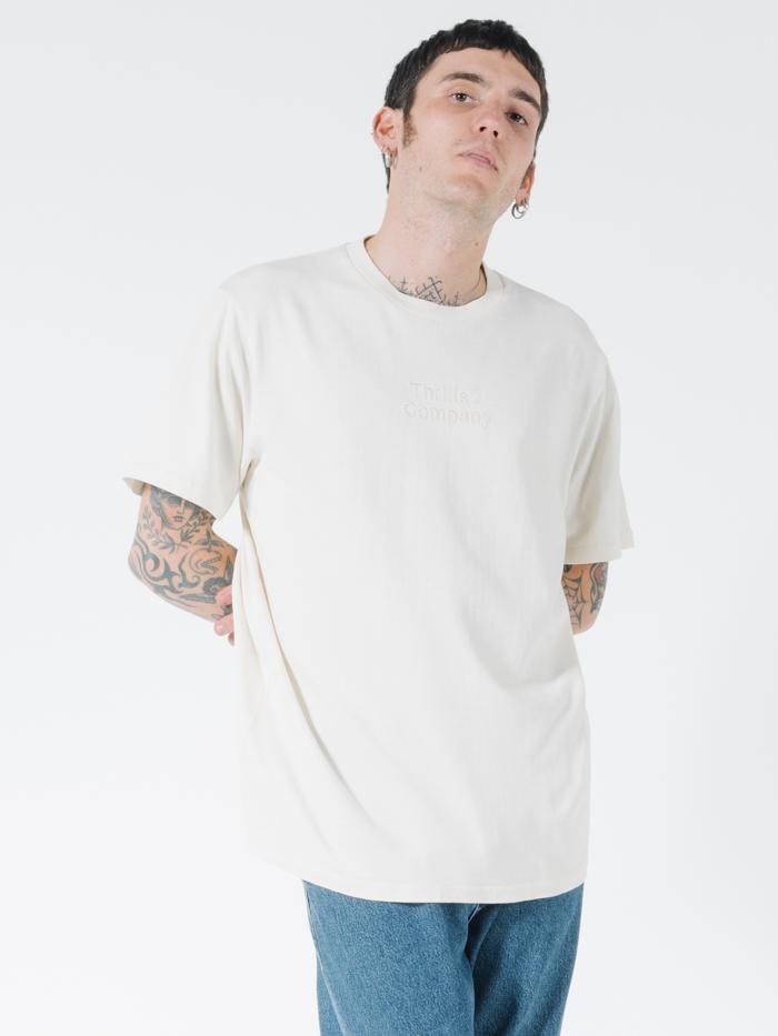 Tonal Stacked Thrills Company Merch Fit Tee - Unbleached