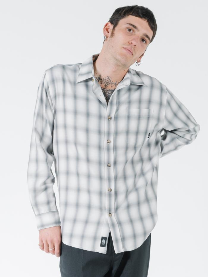 Shadows Oversize Long Sleeve Shirt - Faded Grey