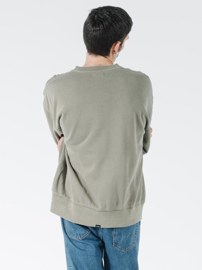 Tonal Stacked Thrills Company Slouch Fit Crew - Desert