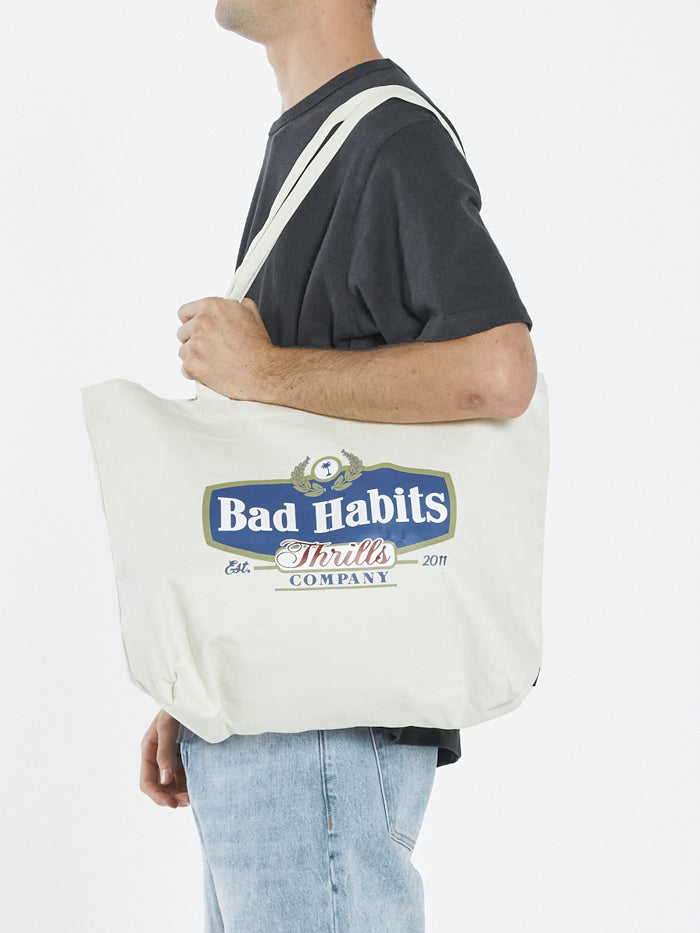 Bad Habits Tote Bag - Dirty White